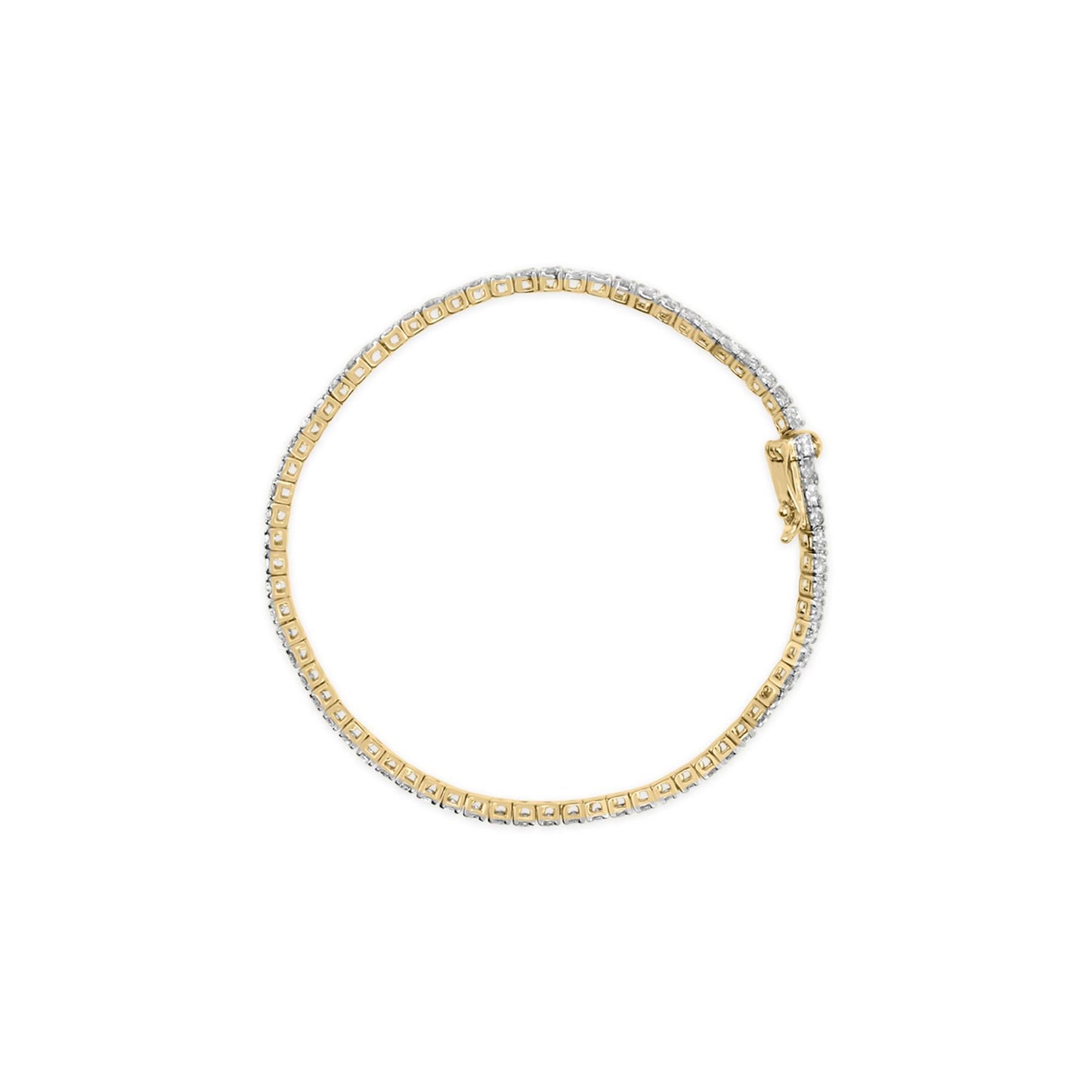 10K Yellow Gold Classic 3.0 Cttw Classic Diamond Tennis Bracelet (J-K Color, I2-I3 Clarity) - 7.25" Inches-2