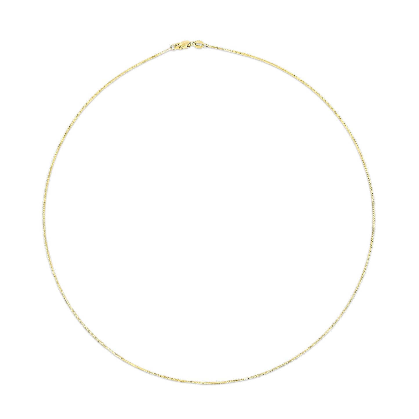 Unisex Solid 14K Gold 0.75mm Classic Box Chain Necklace-4