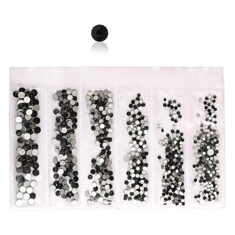 1440Pcs Glitter Rhinestones Crystal Clear Flat Bottom Glass Nail Art Nail Drill-5