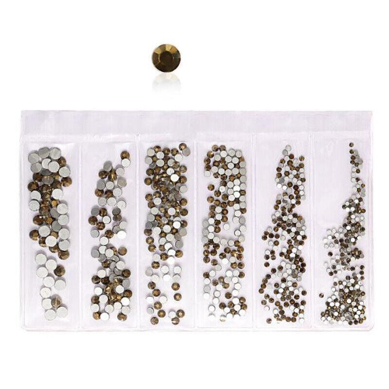 1440Pcs Glitter Rhinestones Crystal Clear Flat Bottom Glass Nail Art Nail Drill-6