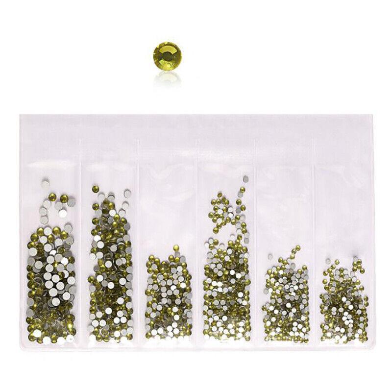 1440Pcs Glitter Rhinestones Crystal Clear Flat Bottom Glass Nail Art Nail Drill-10