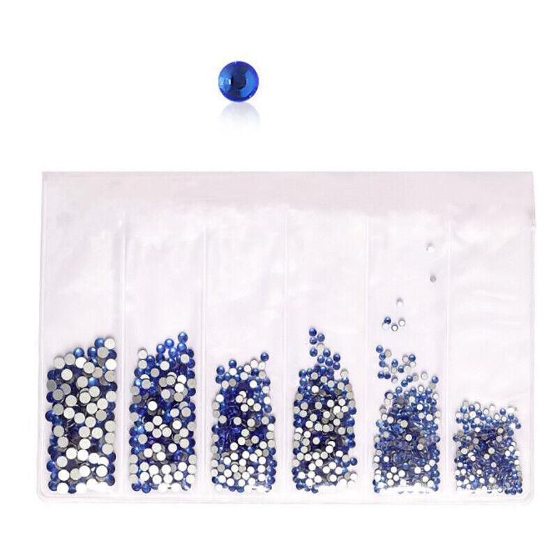 1440Pcs Glitter Rhinestones Crystal Clear Flat Bottom Glass Nail Art Nail Drill-12