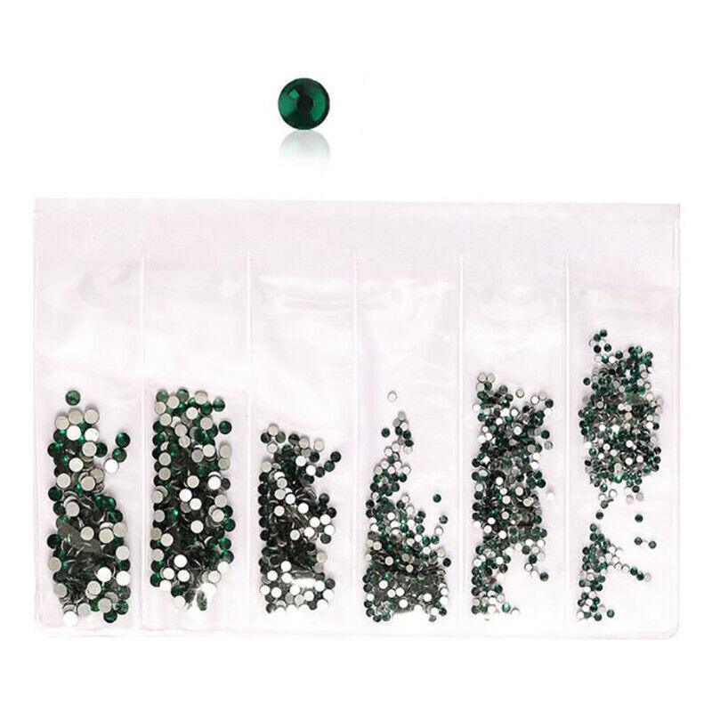 1440Pcs Glitter Rhinestones Crystal Clear Flat Bottom Glass Nail Art Nail Drill-14