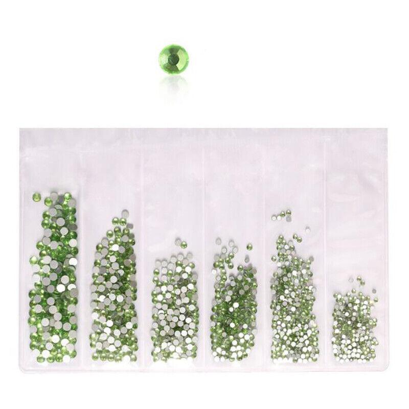 1440Pcs Glitter Rhinestones Crystal Clear Flat Bottom Glass Nail Art Nail Drill-17