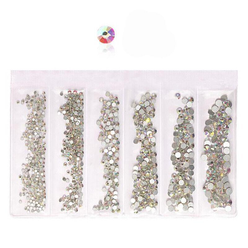 1440Pcs Glitter Rhinestones Crystal Clear Flat Bottom Glass Nail Art Nail Drill-18