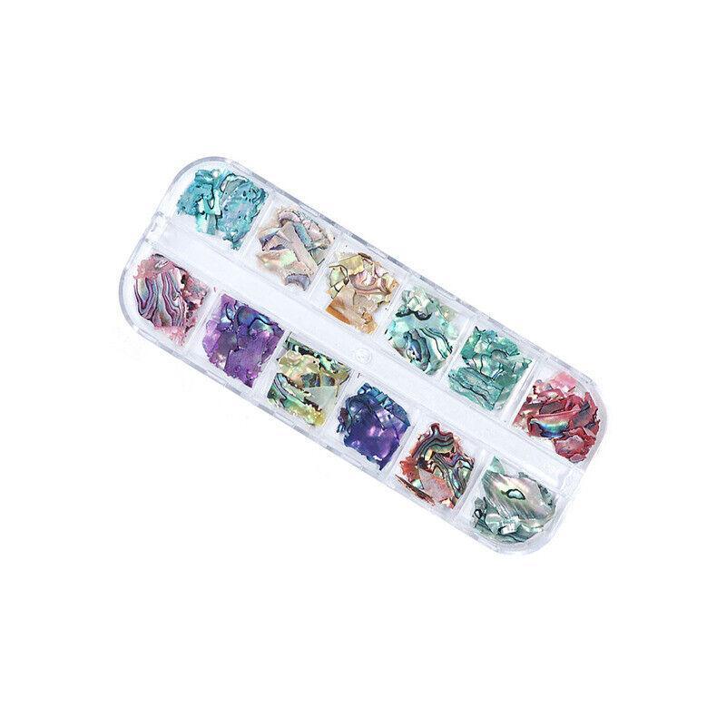 12 Colours Foil Confetti Flakes Thin Sheets Nail Art Mixed Glitter Decoration-1