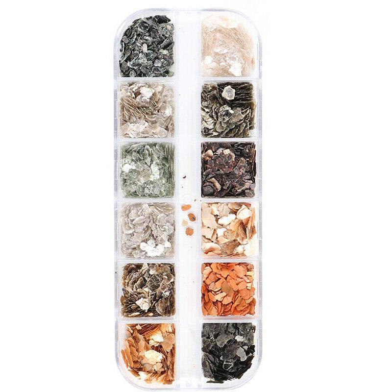 12 Colours Foil Confetti Flakes Thin Sheets Nail Art Mixed Glitter Decoration-5