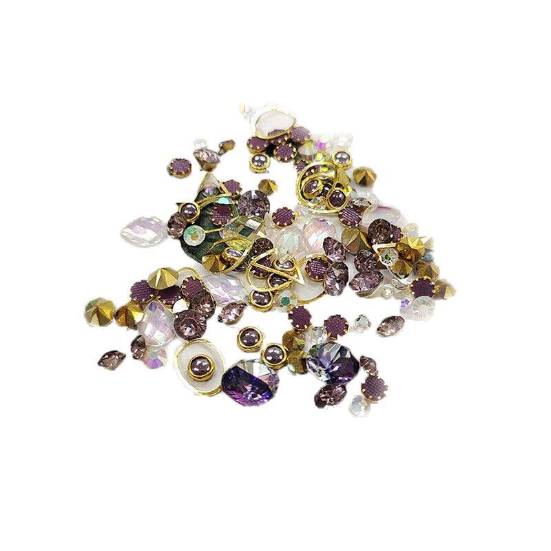 10 Aurora Colorful 3D Nail Art Crystals Heart and Diamond Styles-5