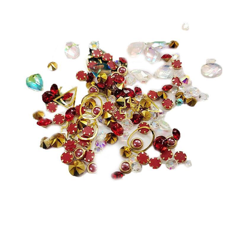 10 Aurora Colorful 3D Nail Art Crystals Heart and Diamond Styles-7