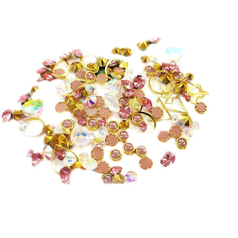 10 Aurora Colorful 3D Nail Art Crystals Heart and Diamond Styles-6