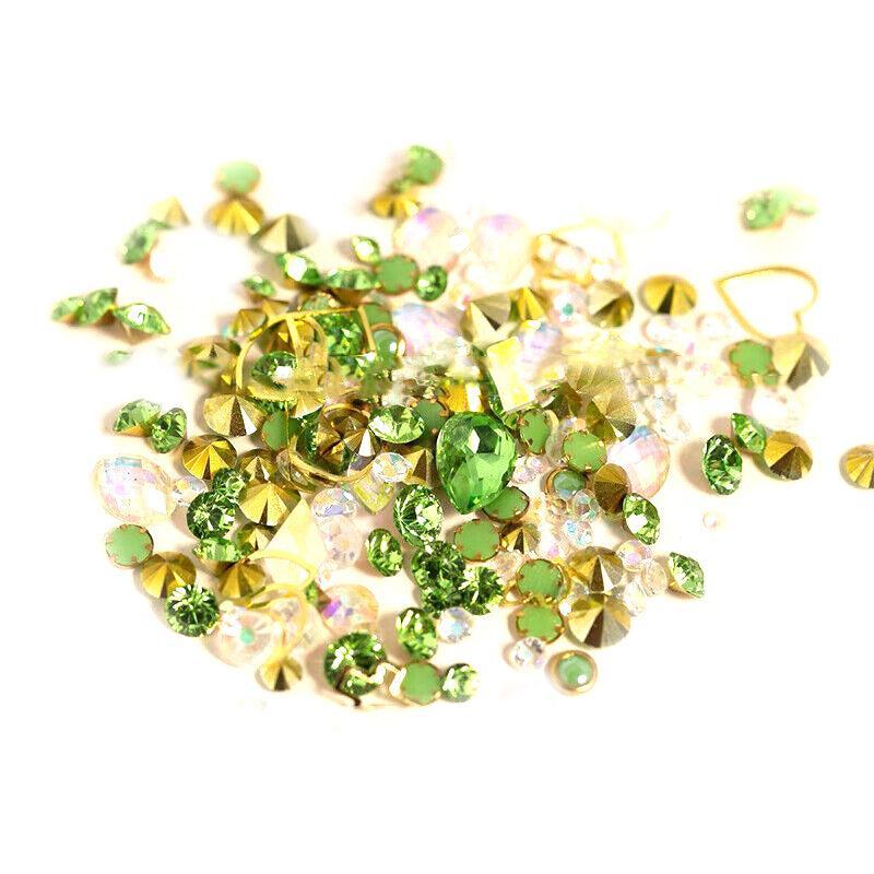 10 Aurora Colorful 3D Nail Art Crystals Heart and Diamond Styles-13