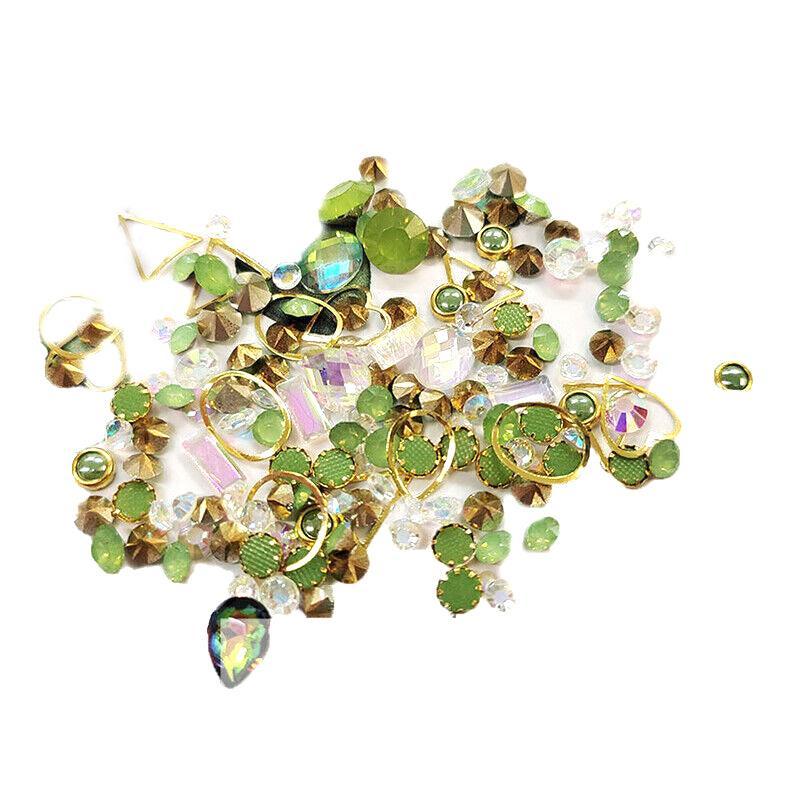 10 Aurora Colorful 3D Nail Art Crystals Heart and Diamond Styles-12
