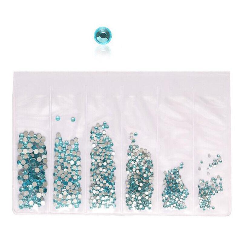 1440Pcs Glitter Rhinestones Crystal Clear Flat Bottom Glass Nail Art Nail Drill-19