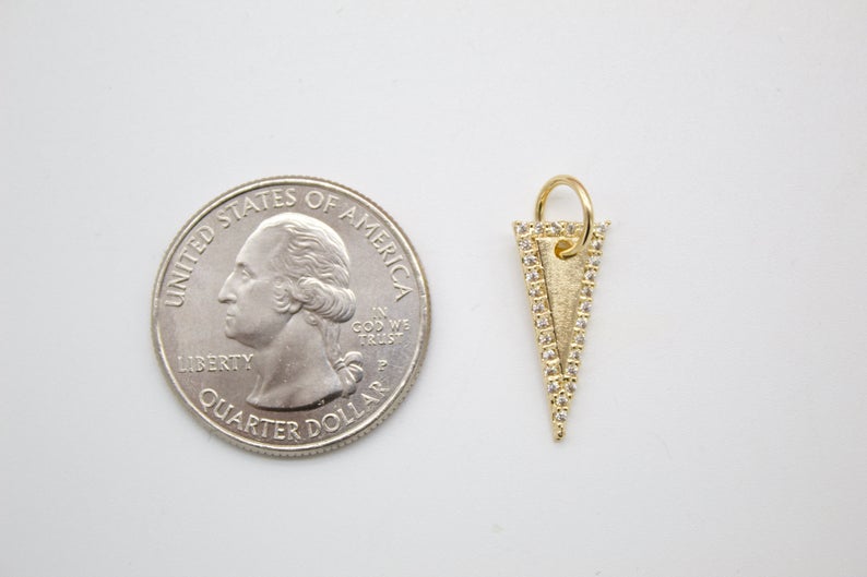 18K Gold Filled CZ Stones Triangle-1