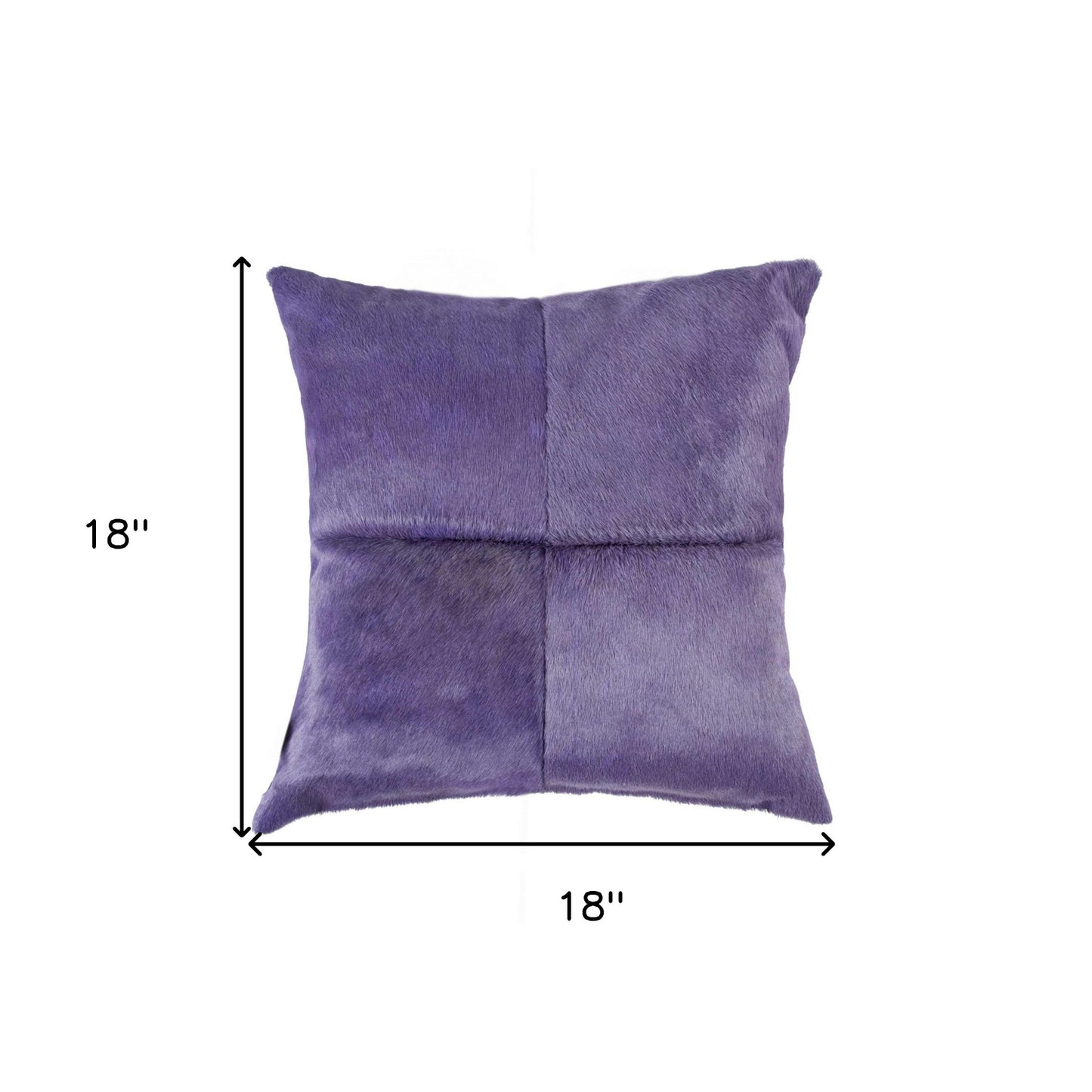 18" Purple Cowhide Throw Pillow-4