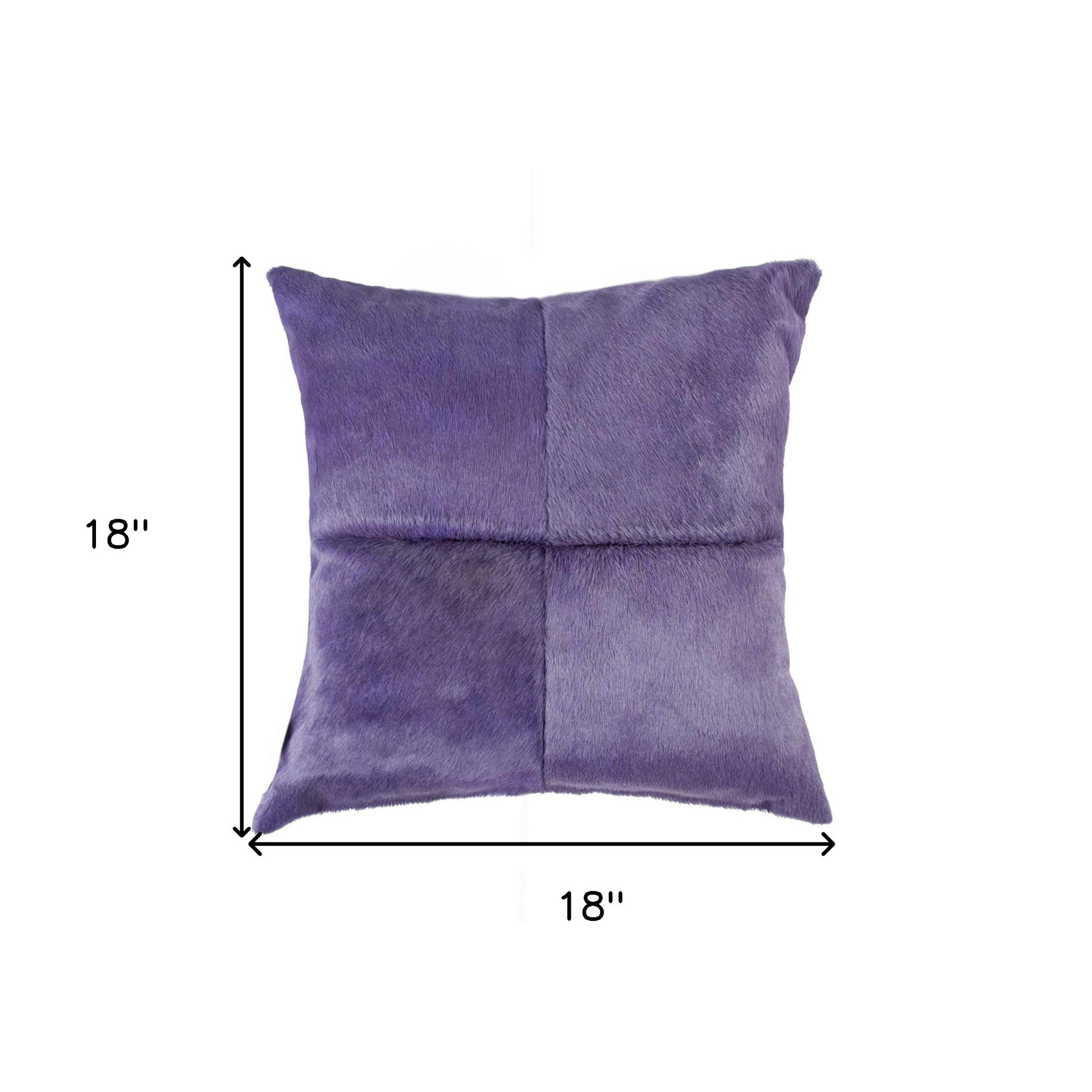 18" Purple Cowhide Throw Pillow-4