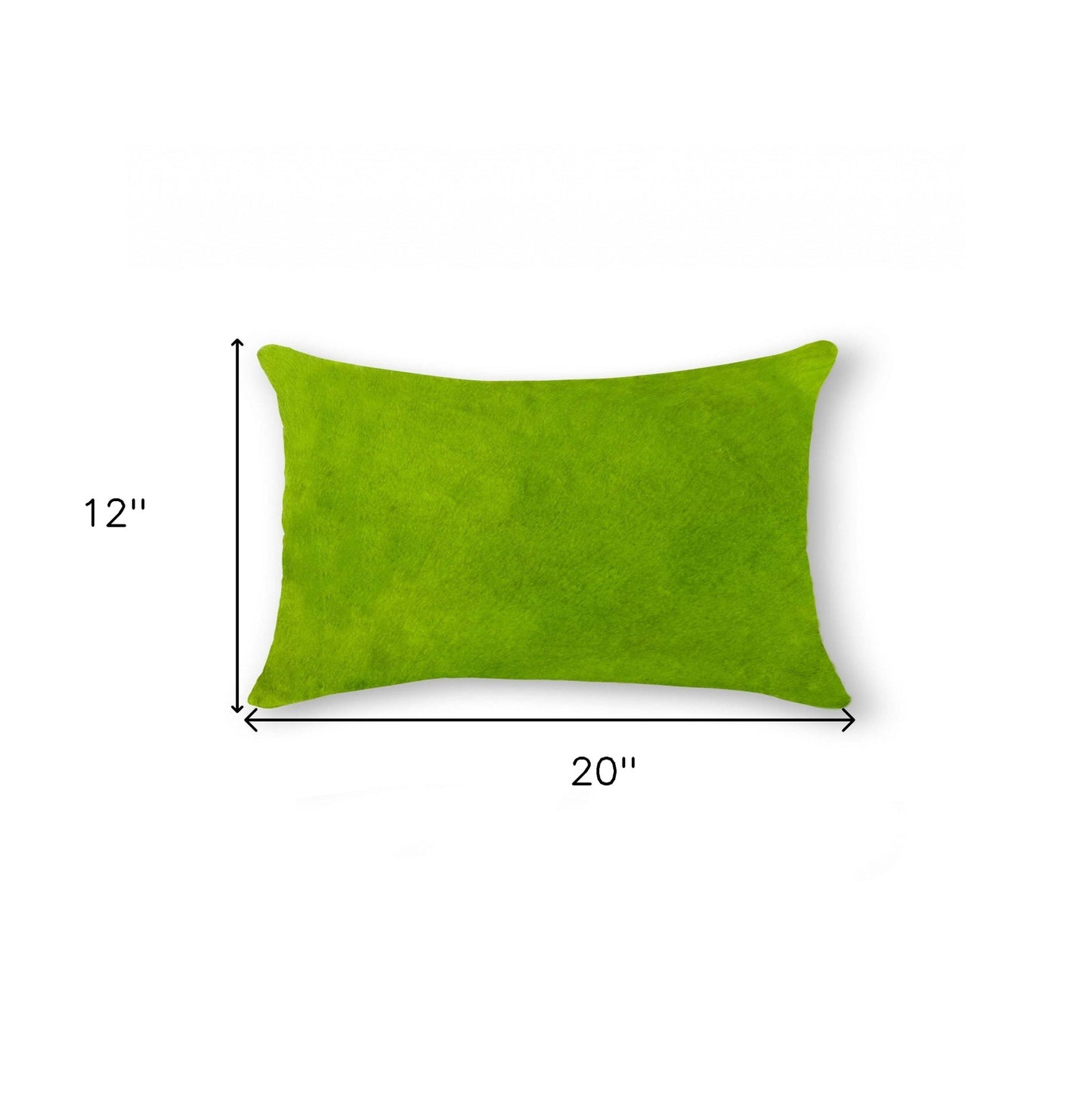 12" X 20" Lime Green Cowhide Throw Pillow-5