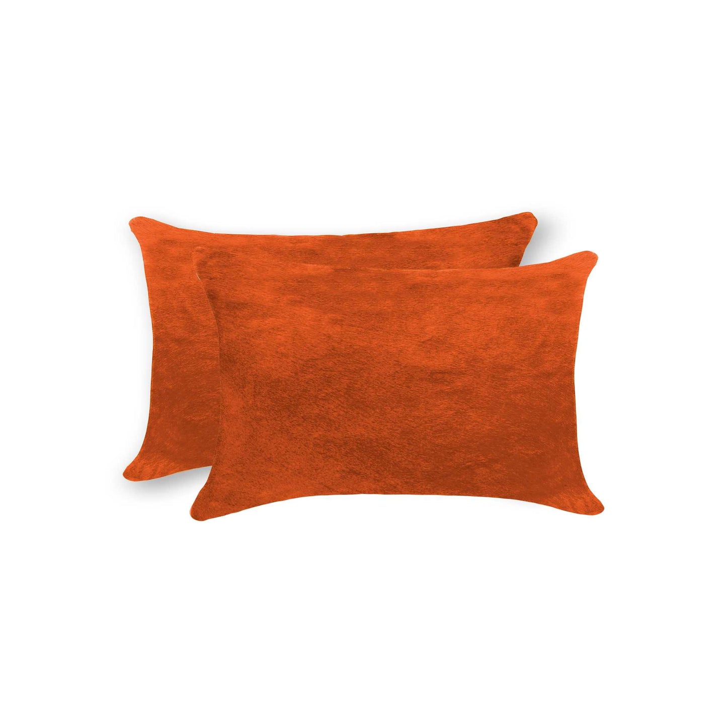 12" X 20" X 5" Orange Cowhide Pillow 2 Pack-0