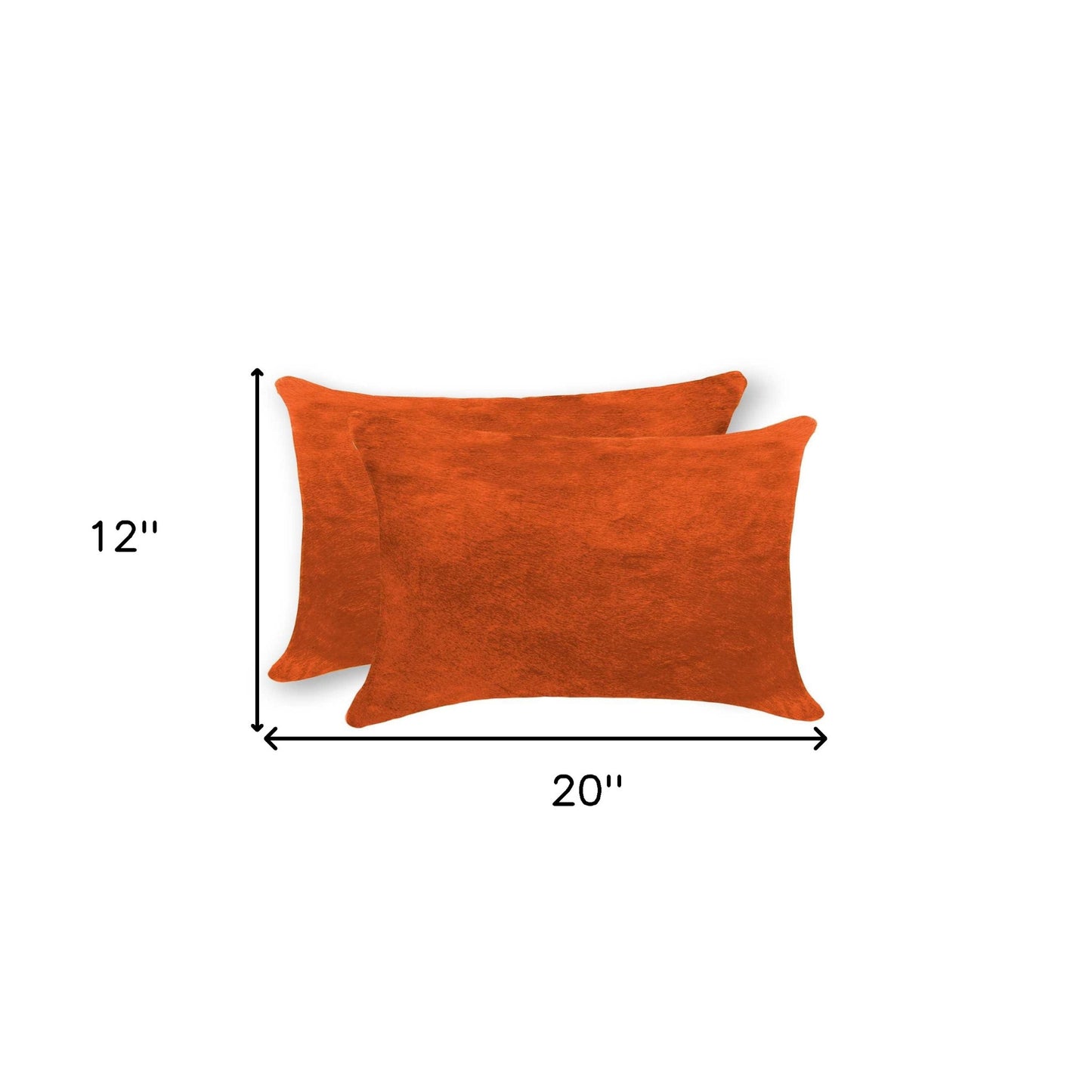 12" X 20" X 5" Orange Cowhide Pillow 2 Pack-5