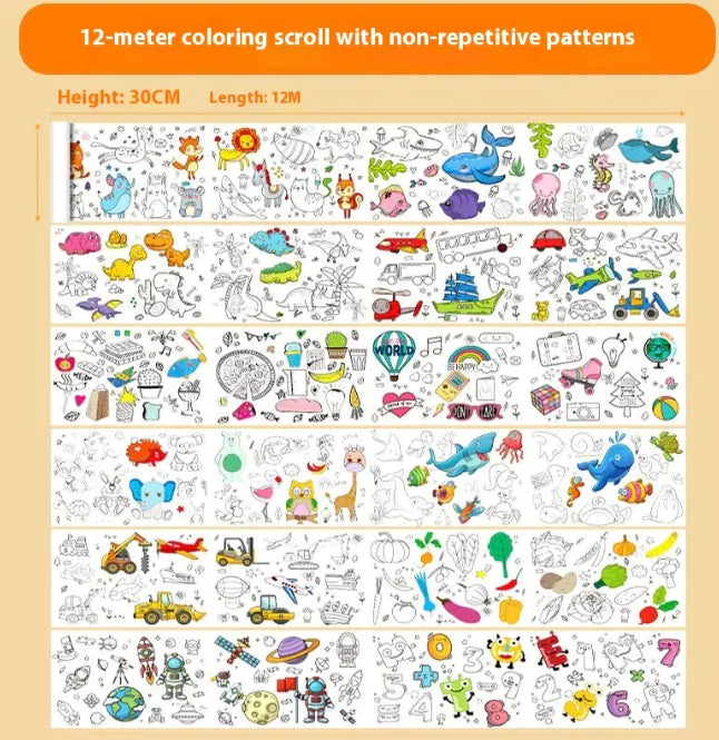 Kids Graffiti Coloring Scroll Roll