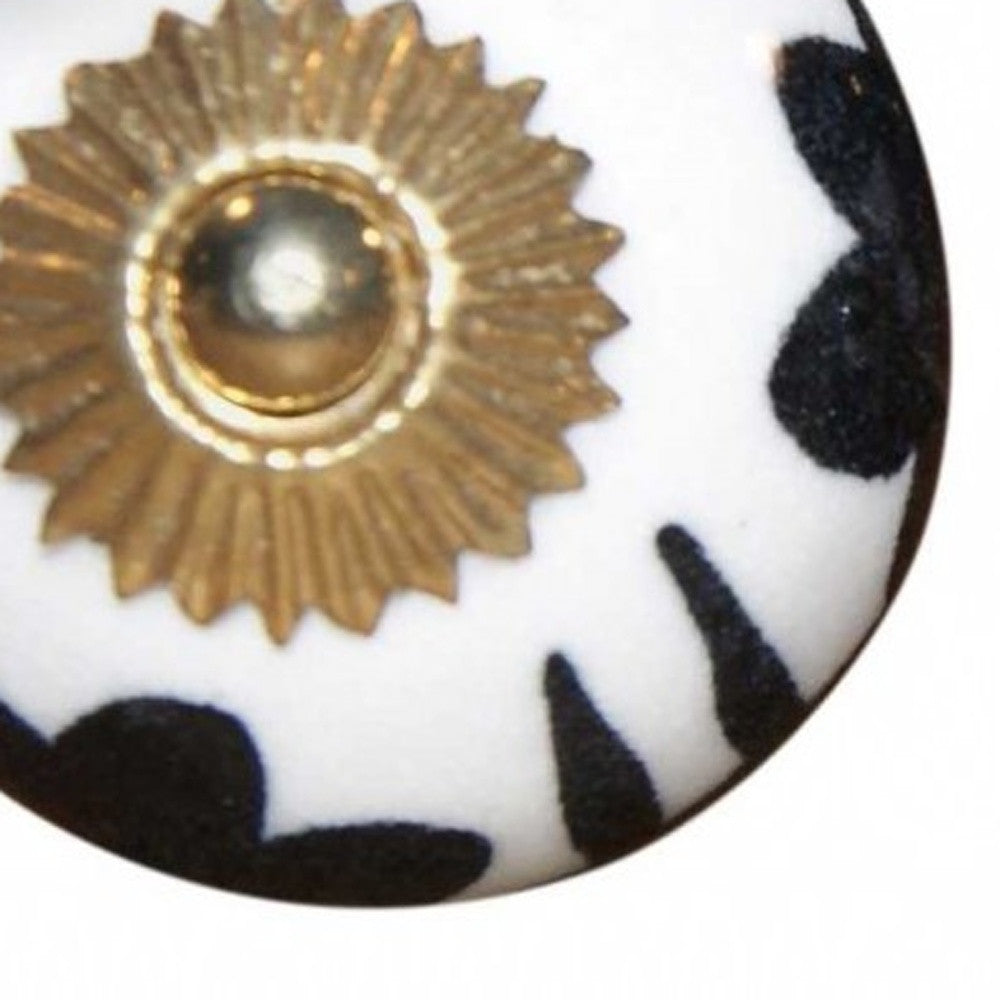 1.5" X 1.5" X 1.5" Black White And Gold Knobs 8 Pack-3