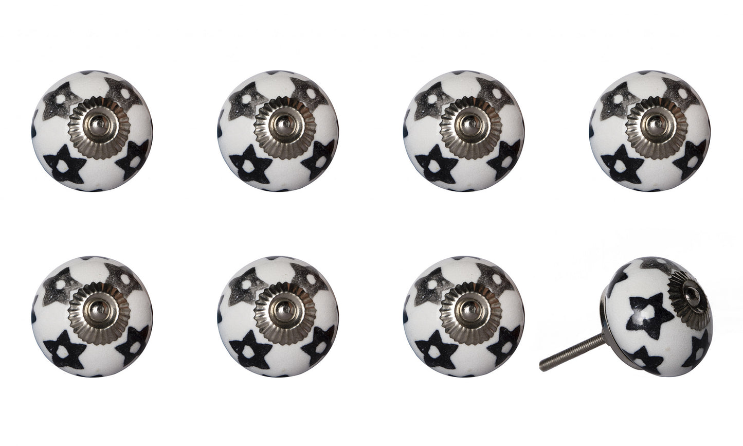 1.5" X 1.5" X 1.5" White Silver And Gray Knobs 8 Pack-3
