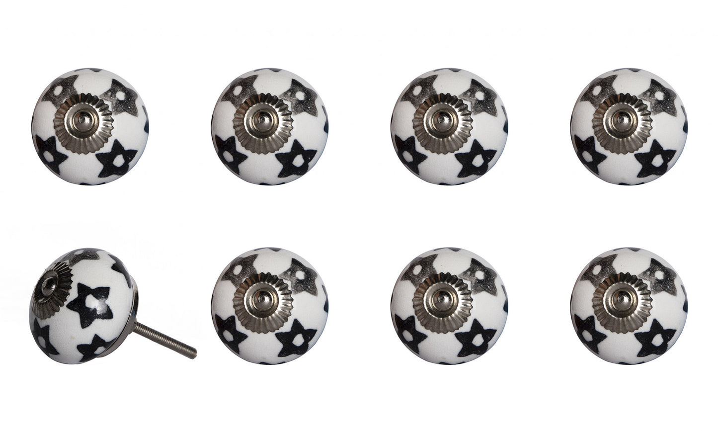 1.5" X 1.5" X 1.5" White Silver And Gray Knobs 8 Pack-4