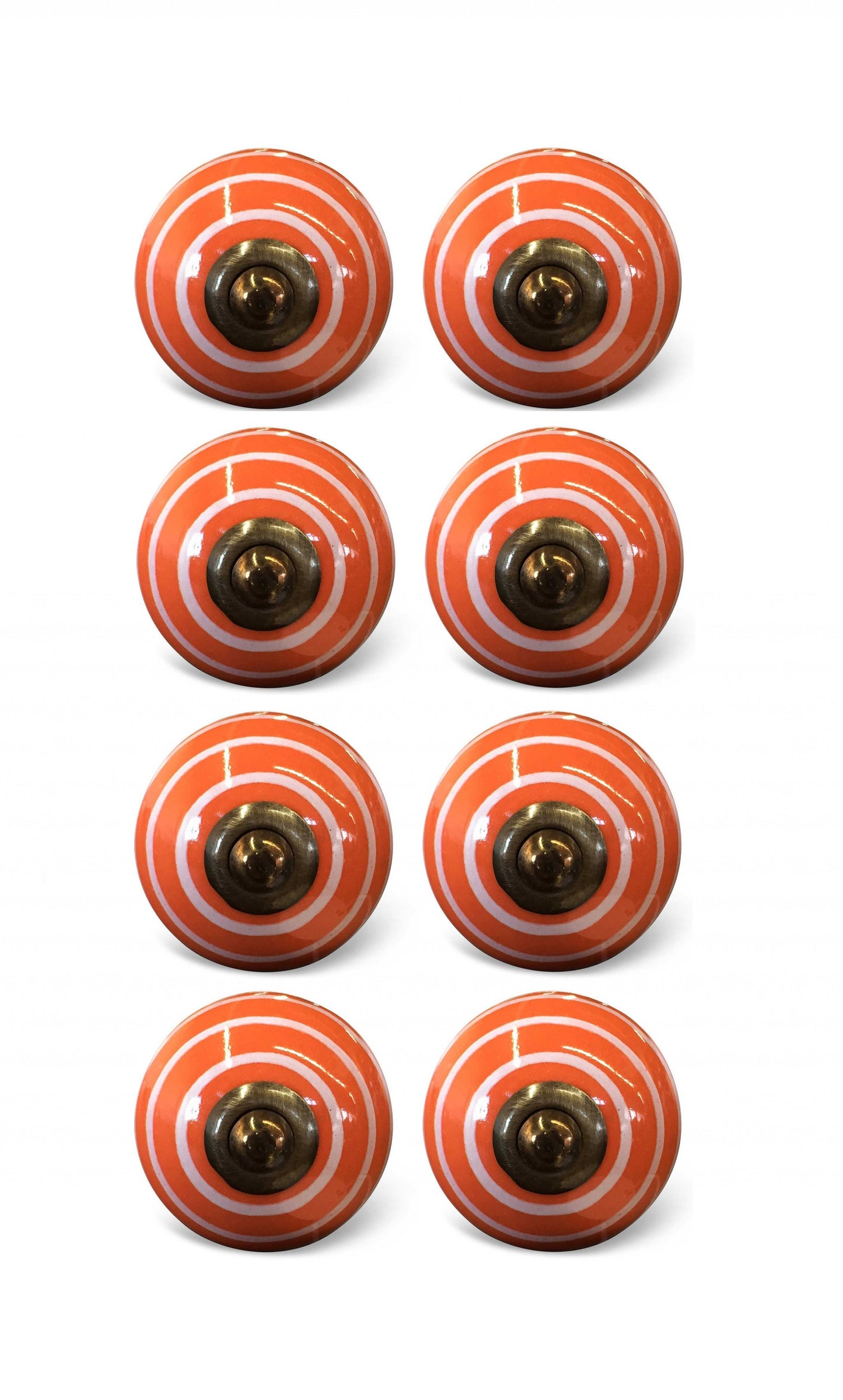 1.5" X 1.5" X 1.5" Bronze White And Orange Knobs 8 Pack-0