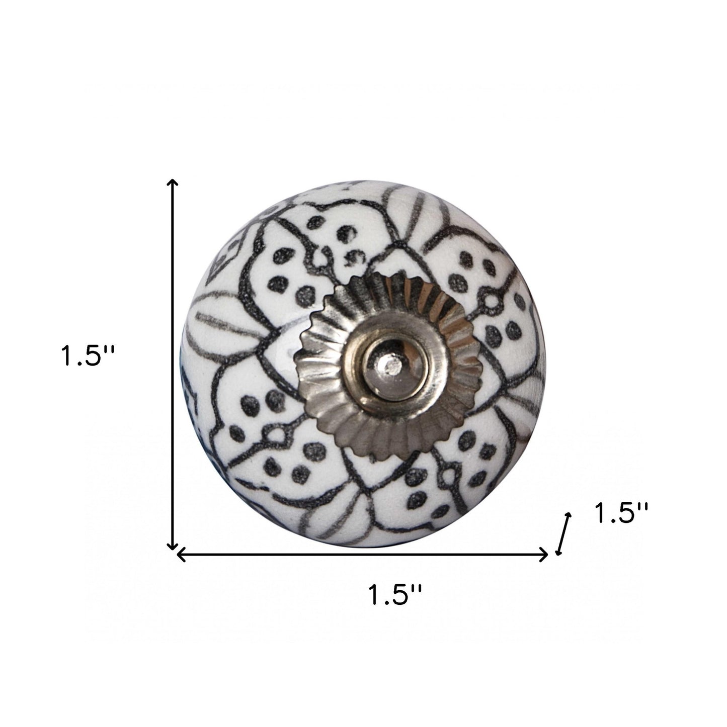 1.5" X 1.5" X 1.5" Black Gray And Silver Knobs 12 Pack-5