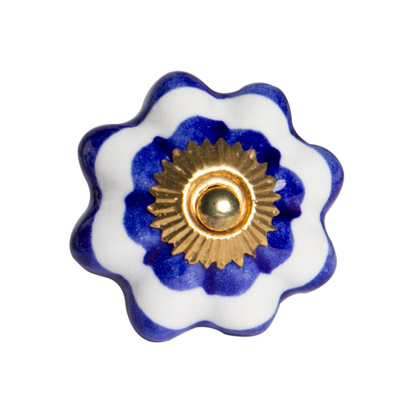 1.5" X 1.5" X 1.5" White Blue And Gold Knobs 12 Pack-0