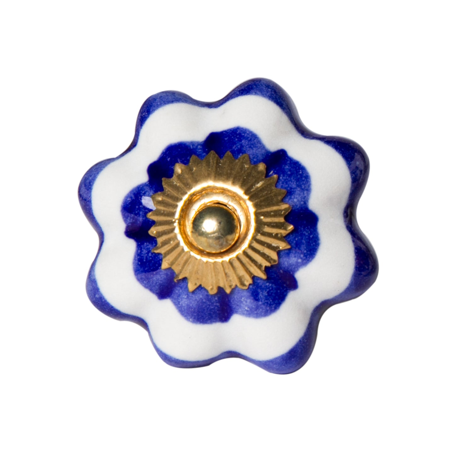 1.5" X 1.5" X 1.5" White Blue And Gold Knobs 12 Pack-1