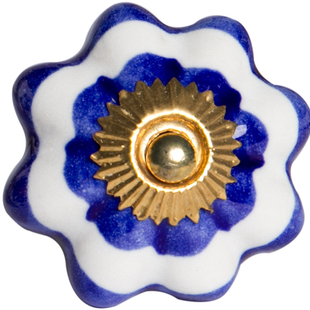 1.5" X 1.5" X 1.5" White Blue And Gold Knobs 12 Pack-2