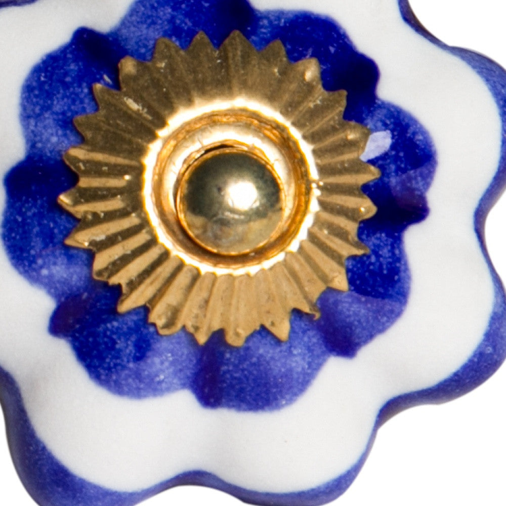 1.5" X 1.5" X 1.5" White Blue And Gold Knobs 12 Pack-3