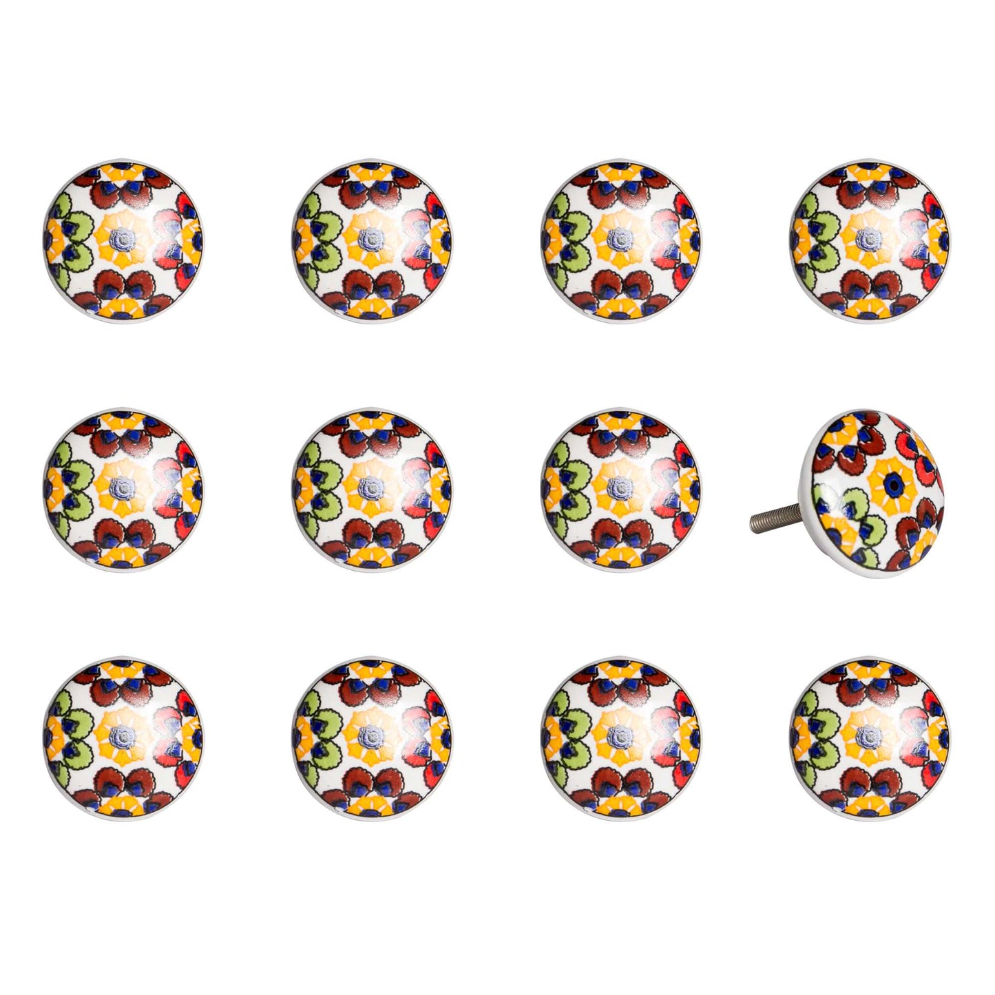 1.5" X 1.5" X 1.5" Yellow Blue And Red Knobs 12 Pack-1