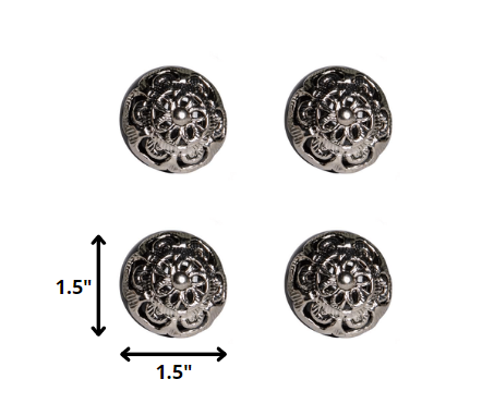 1.5" X 1.5" X 1.5" Black And Chrome Knobs 12 Pack-4