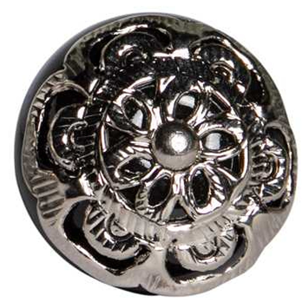 1.5" X 1.5" X 1.5" Black And Chrome Knobs 12 Pack-2