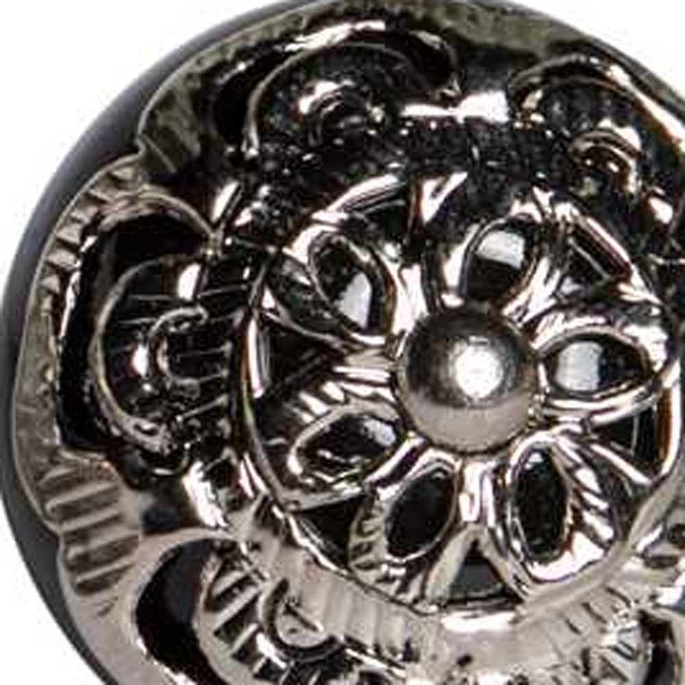1.5" X 1.5" X 1.5" Black And Chrome Knobs 12 Pack-3