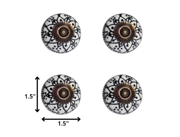 1.5" X 1.5" X 1.5" Black White Copper Knobs 12 Pack-4