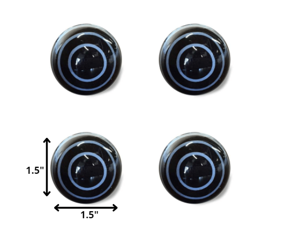 1.5" X 1.5" X 1.5" Black And Light Blue Knobs 12 Pack-4