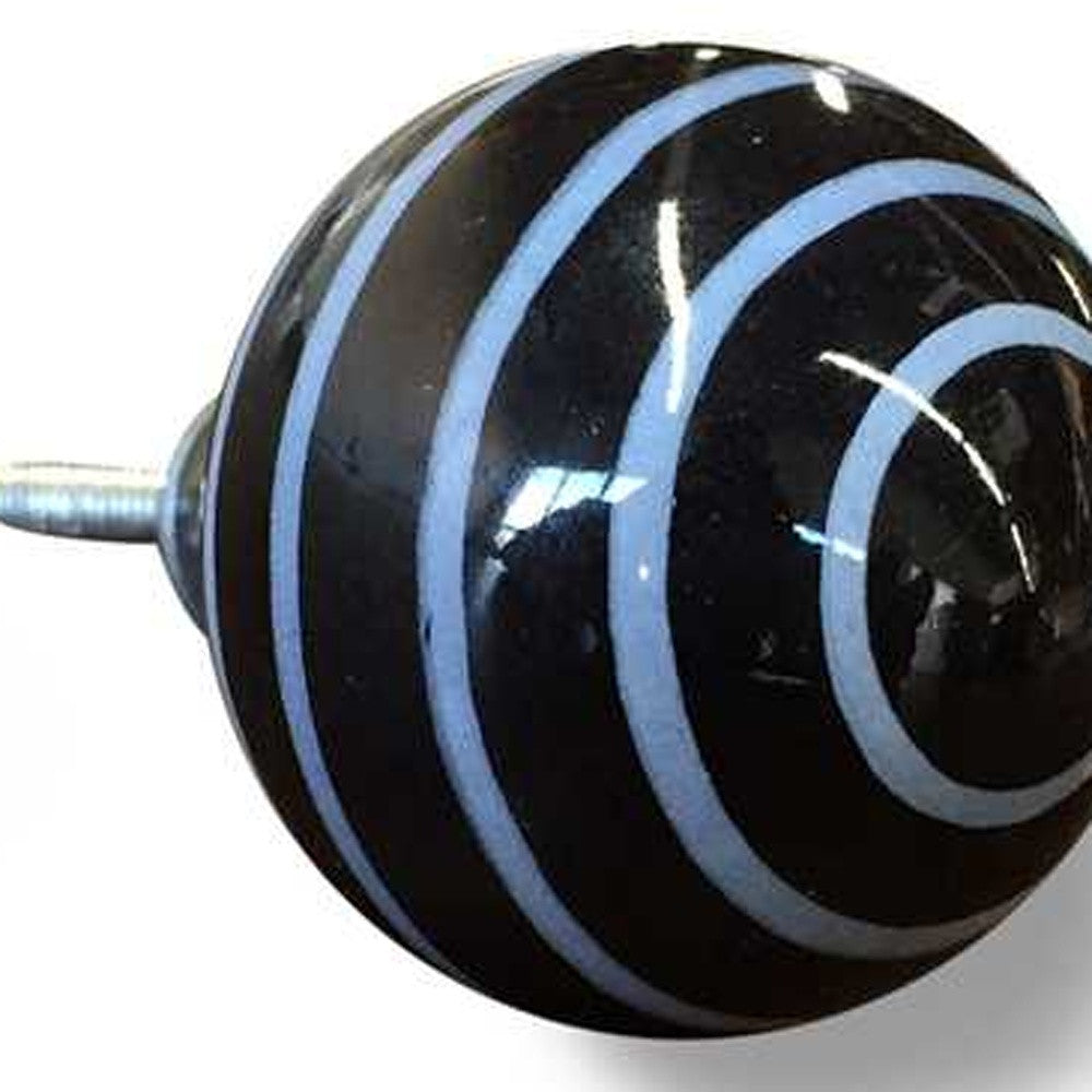 1.5" X 1.5" X 1.5" Black And Light Blue Knobs 12 Pack-2