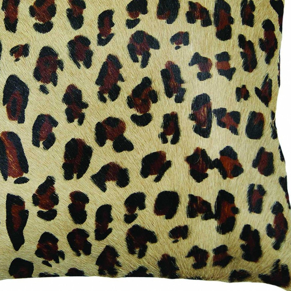 18" Black and Orange Cowhide Throw Pillow-2