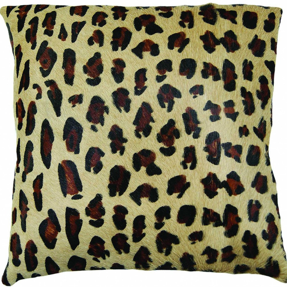 18" Black and Orange Cowhide Throw Pillow-3