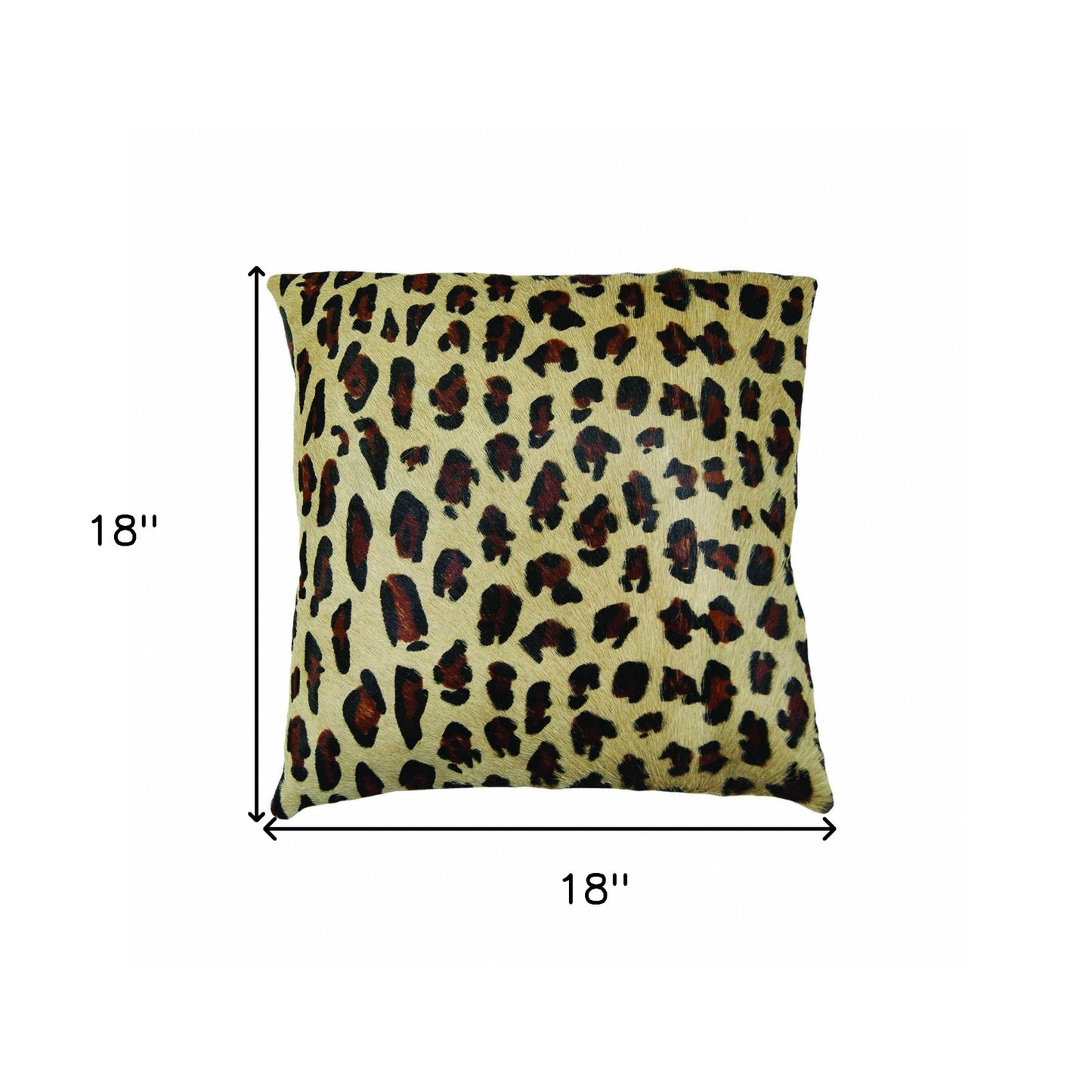 18" Black and Orange Cowhide Throw Pillow-4