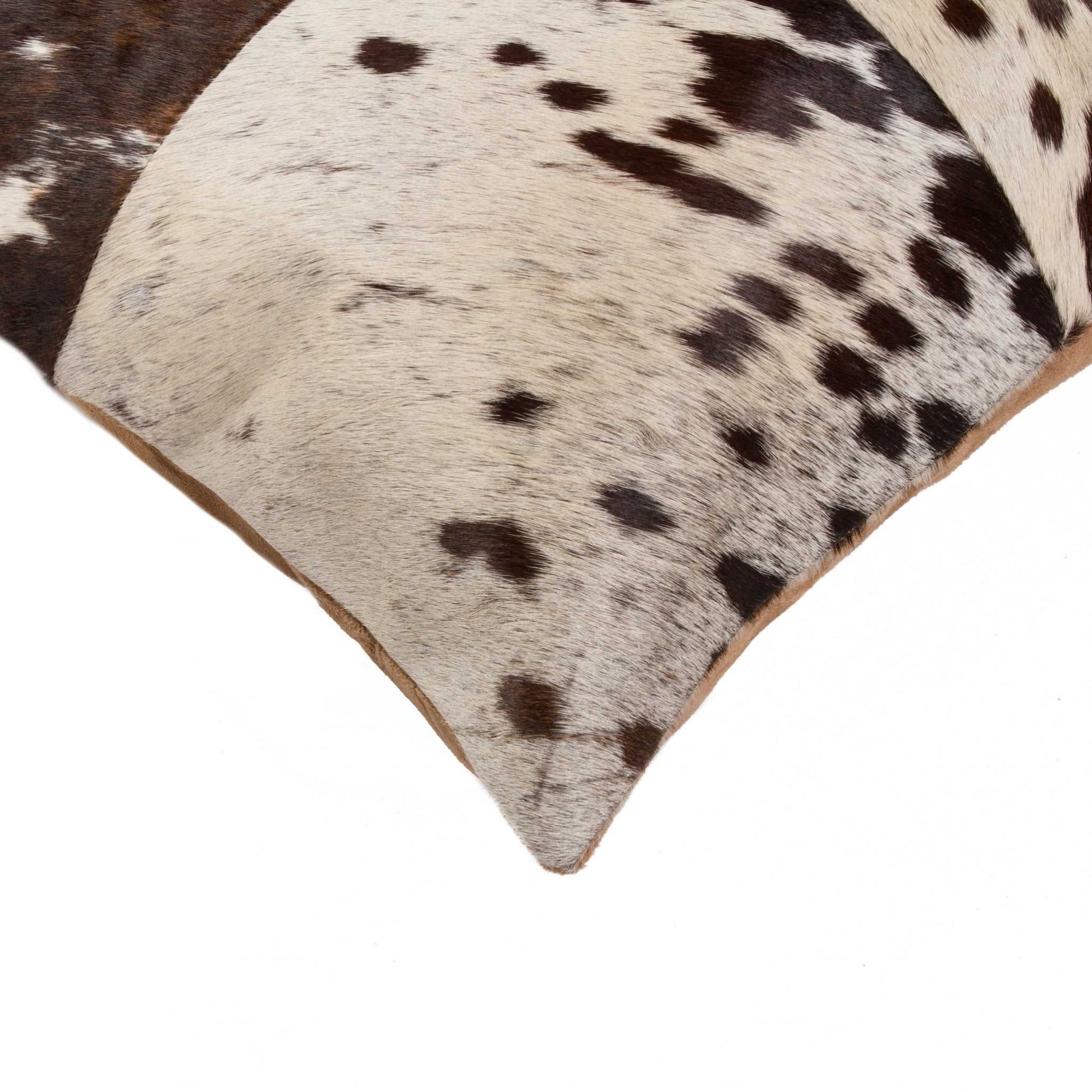 18" X 18" White and Brown Cowhide Pillow-2