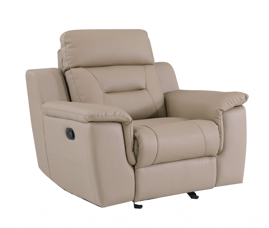 41" Beige Fascinating Leather Reclining Chair-1