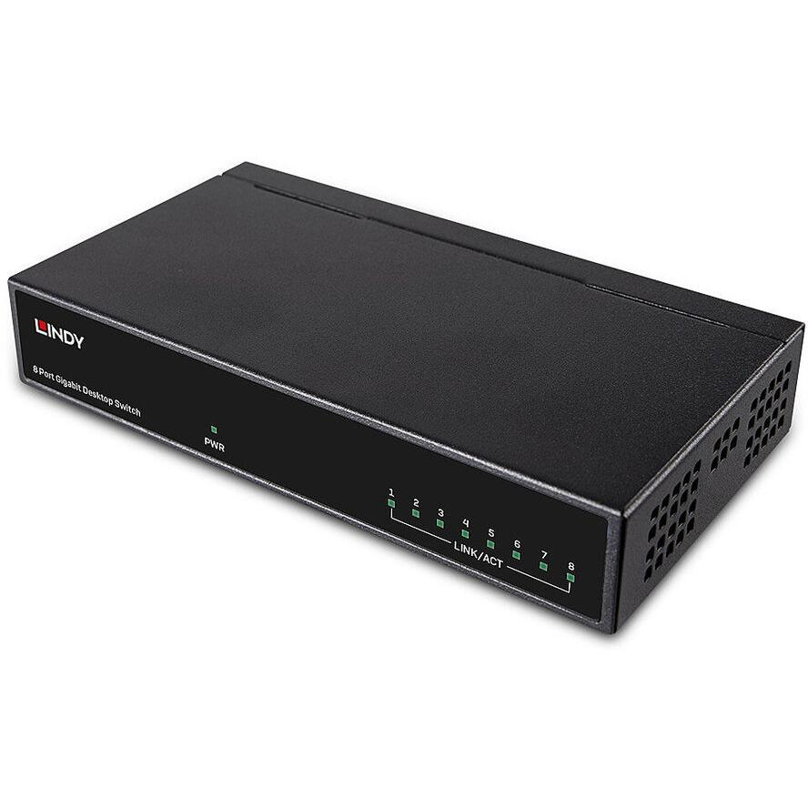 Lindy 25045 łącza sieciowe Zarządzany Gigabit Ethernet (10/100/1000) Obsługa PoE Srebrny (25045)-0