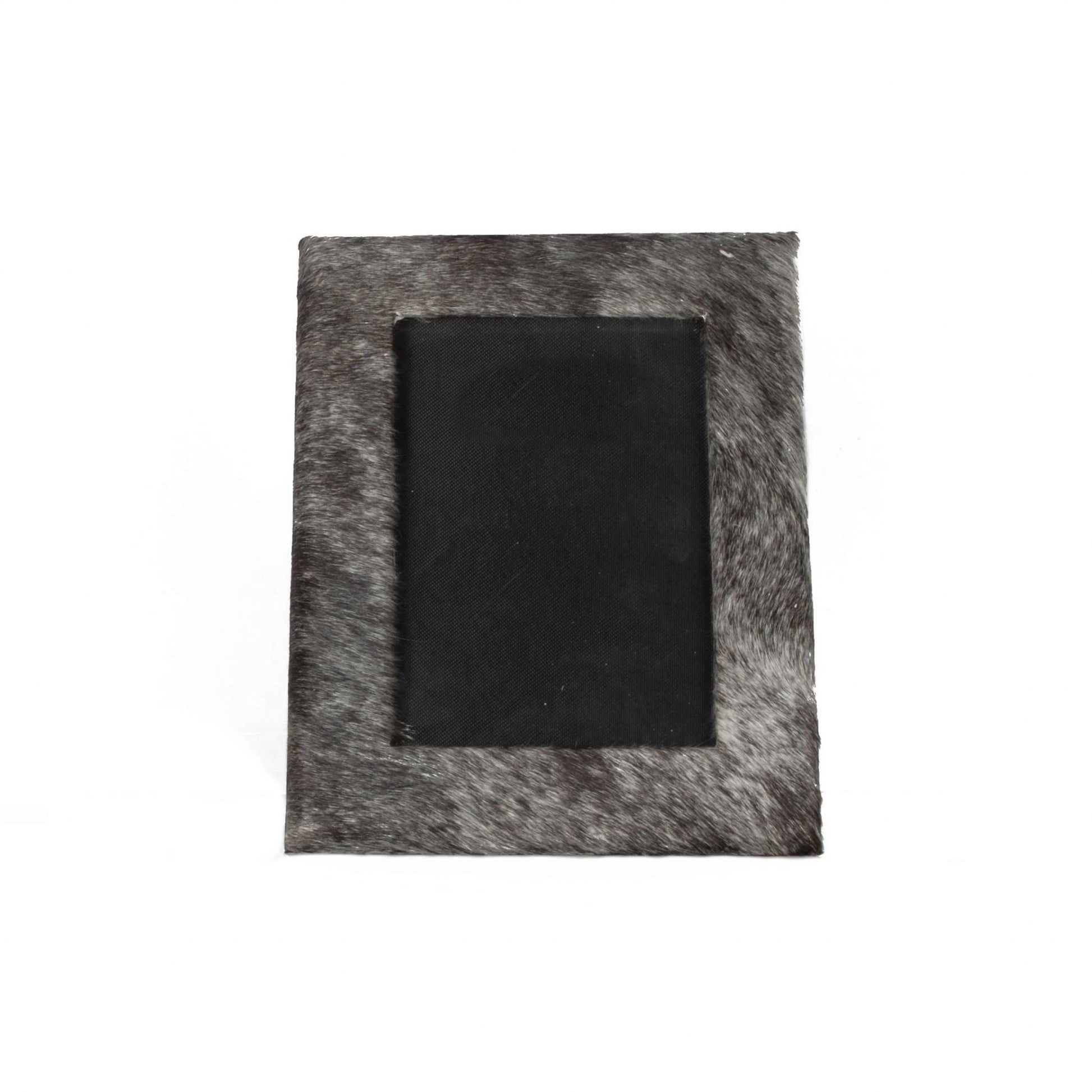 4" x 6" Gray Cowhide Tabletop Picture Frame with Mat-1