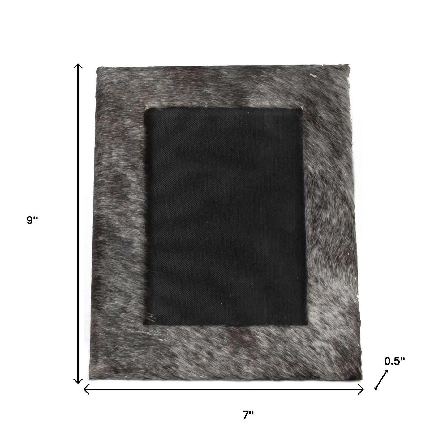 4" x 6" Gray Cowhide Tabletop Picture Frame with Mat-5