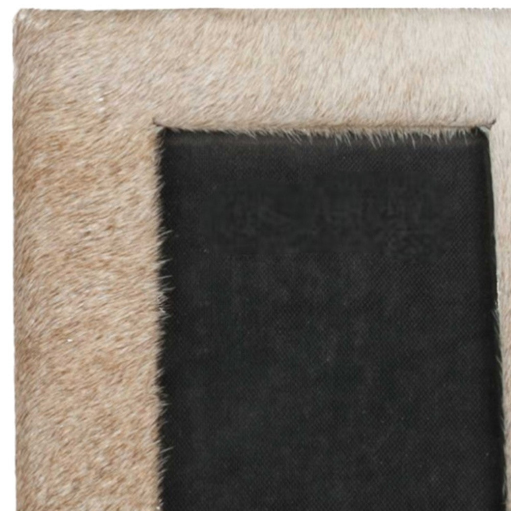 4" x 6" Natural Cowhide Tabletop Picture Frame with Mat-4