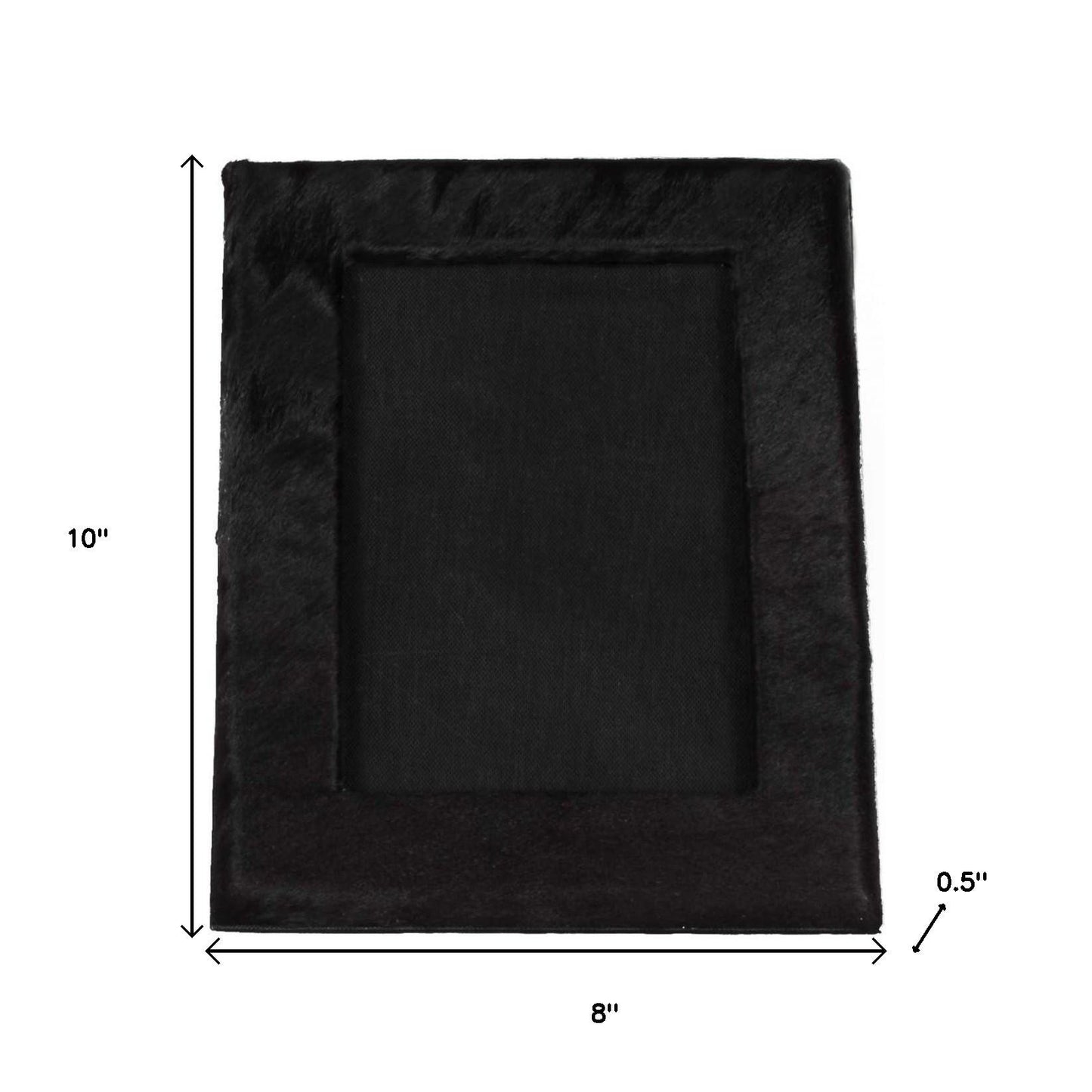 5" x 7" Black Cowhide Hanging & Tabletop Picture Frame with Mat-5